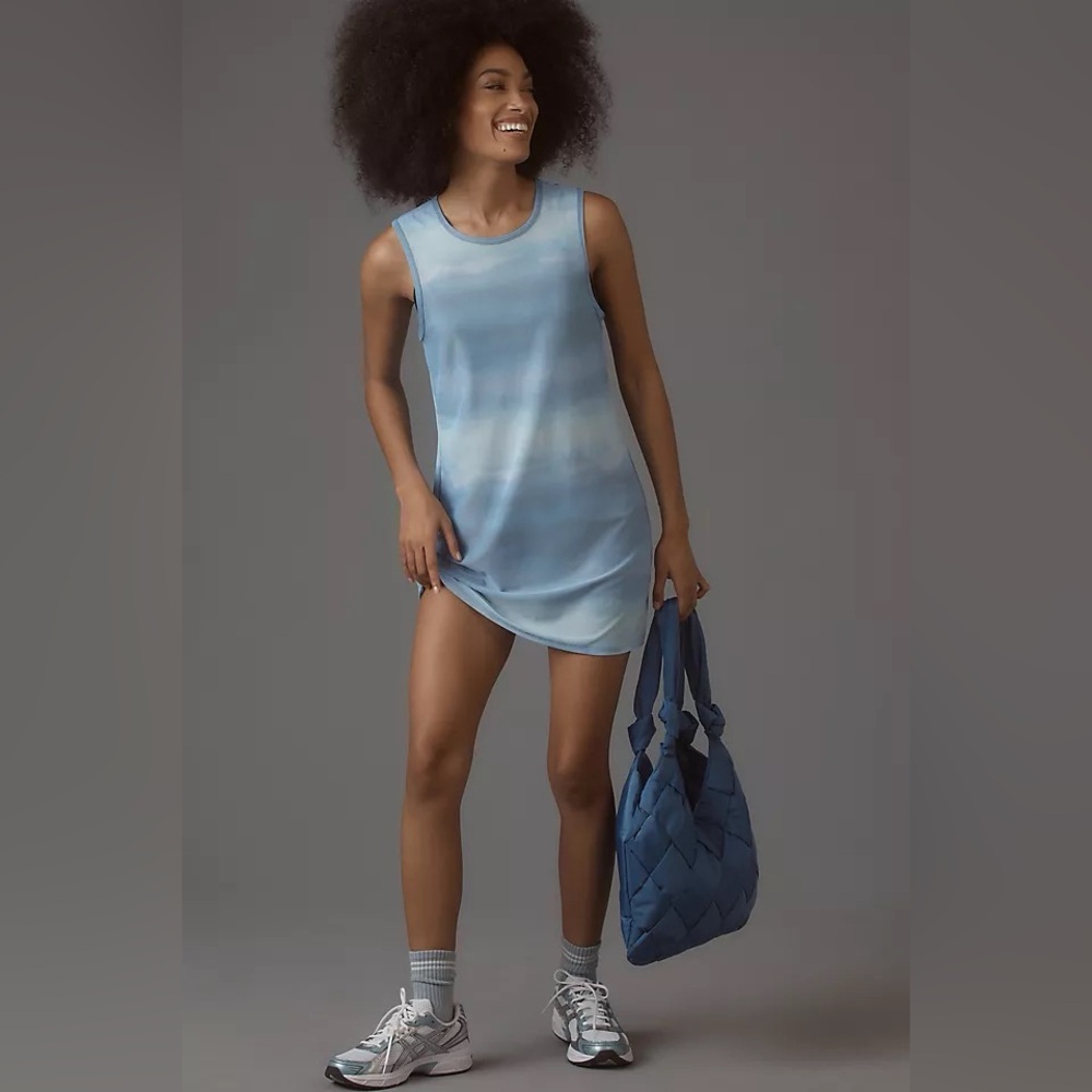 NWT Anthropologie Beyond Yoga Show Off Printed Mesh Mini Dress, Size L